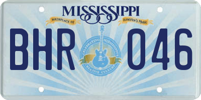 MS license plate BHR046