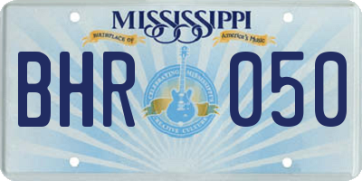 MS license plate BHR050