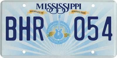 MS license plate BHR054