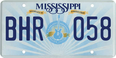 MS license plate BHR058