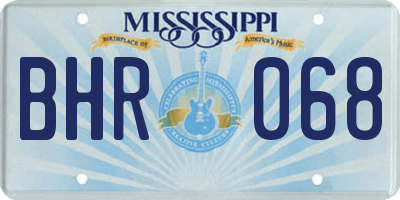 MS license plate BHR068