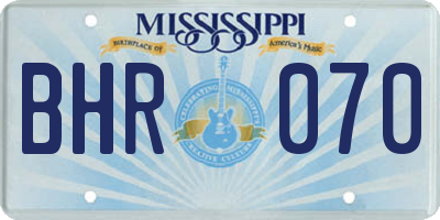 MS license plate BHR070