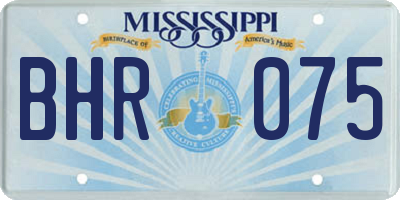 MS license plate BHR075