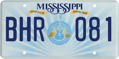 MS license plate BHR081