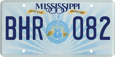 MS license plate BHR082