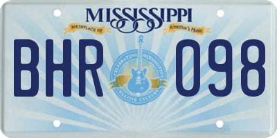MS license plate BHR098