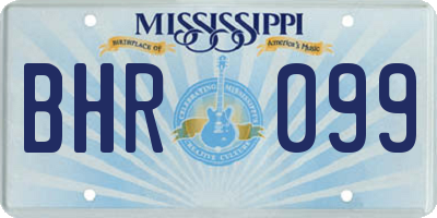 MS license plate BHR099