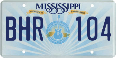 MS license plate BHR104