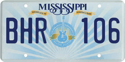 MS license plate BHR106
