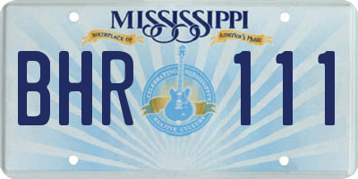 MS license plate BHR111