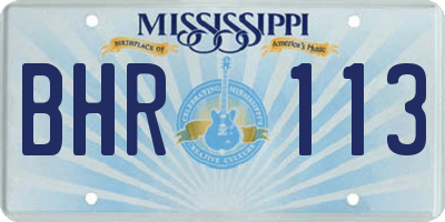 MS license plate BHR113
