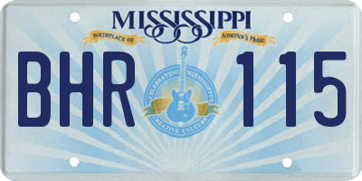 MS license plate BHR115