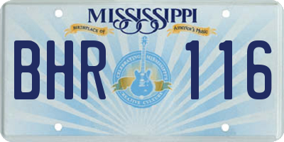 MS license plate BHR116