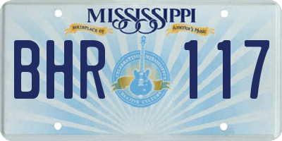 MS license plate BHR117