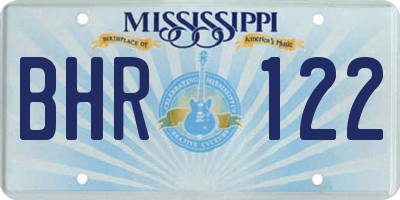 MS license plate BHR122