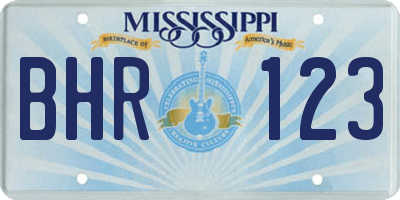 MS license plate BHR123
