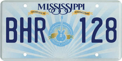 MS license plate BHR128