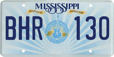 MS license plate BHR130
