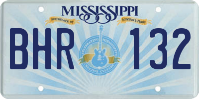 MS license plate BHR132