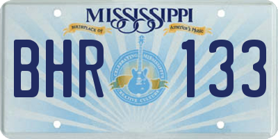 MS license plate BHR133
