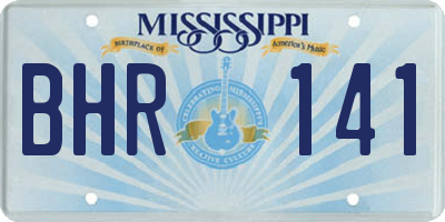 MS license plate BHR141