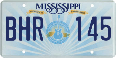 MS license plate BHR145