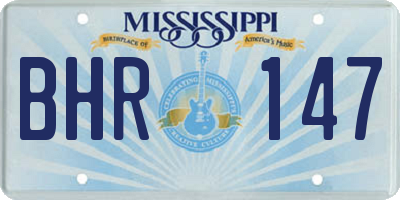 MS license plate BHR147