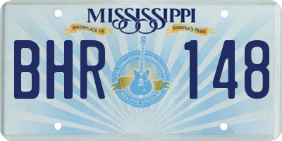 MS license plate BHR148