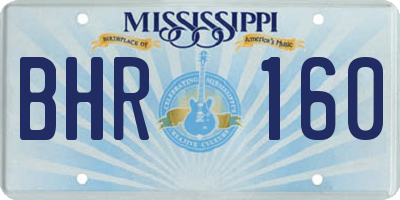 MS license plate BHR160
