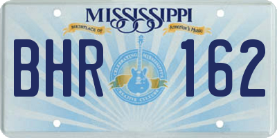 MS license plate BHR162