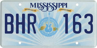 MS license plate BHR163