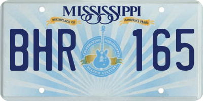 MS license plate BHR165