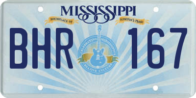 MS license plate BHR167