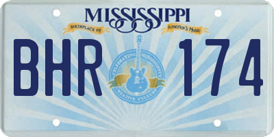 MS license plate BHR174
