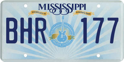 MS license plate BHR177