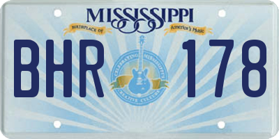 MS license plate BHR178
