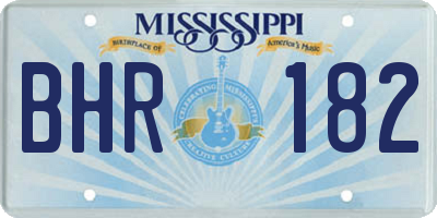 MS license plate BHR182
