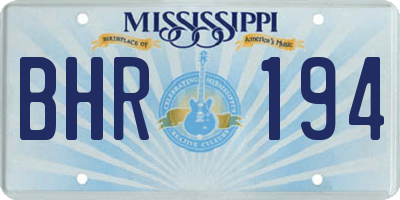 MS license plate BHR194