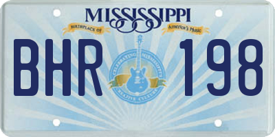 MS license plate BHR198