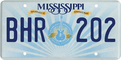 MS license plate BHR202