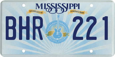 MS license plate BHR221