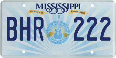 MS license plate BHR222