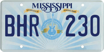 MS license plate BHR230