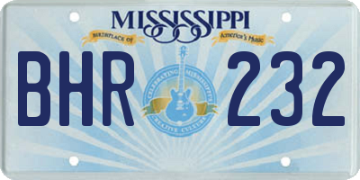 MS license plate BHR232