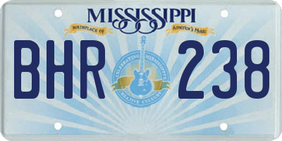 MS license plate BHR238