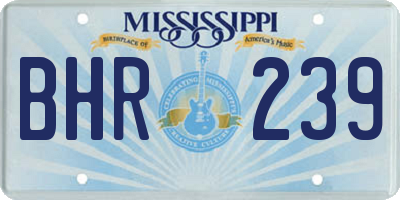 MS license plate BHR239