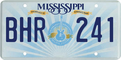 MS license plate BHR241