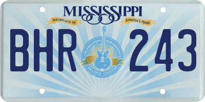 MS license plate BHR243