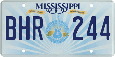 MS license plate BHR244