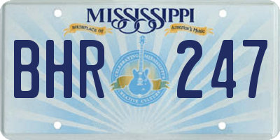 MS license plate BHR247